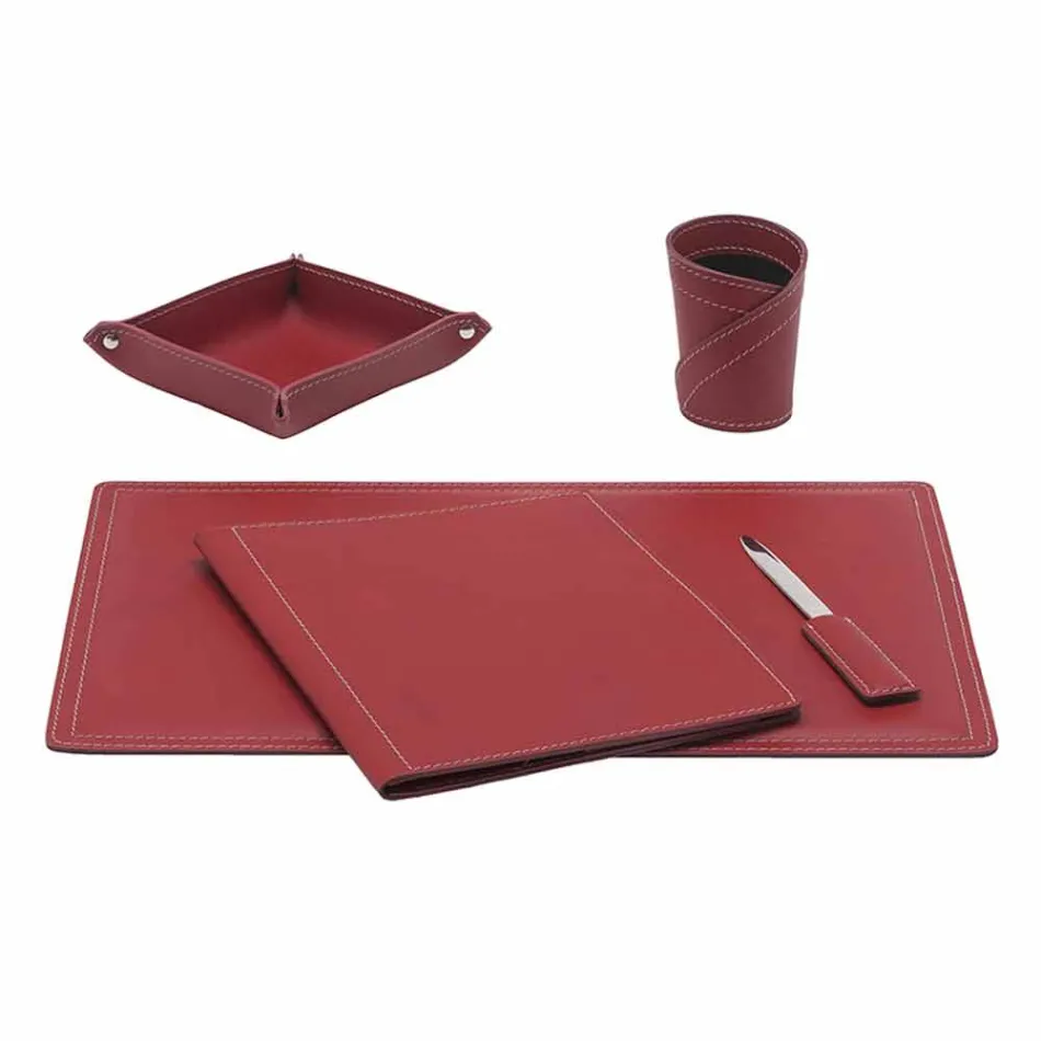 Aksesorë 5 Tavolinë prej lëkure të Rigjeneruar në pjesë të bëra në Itali - Ascanio Viadurini