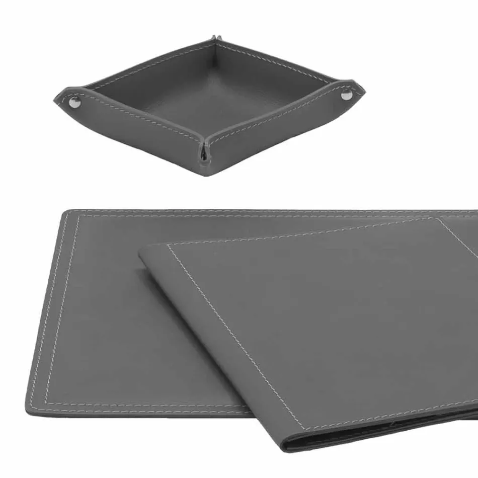 Aksesorë 5 Tavolinë prej lëkure të Rigjeneruar në pjesë të bëra në Itali - Ascanio Viadurini