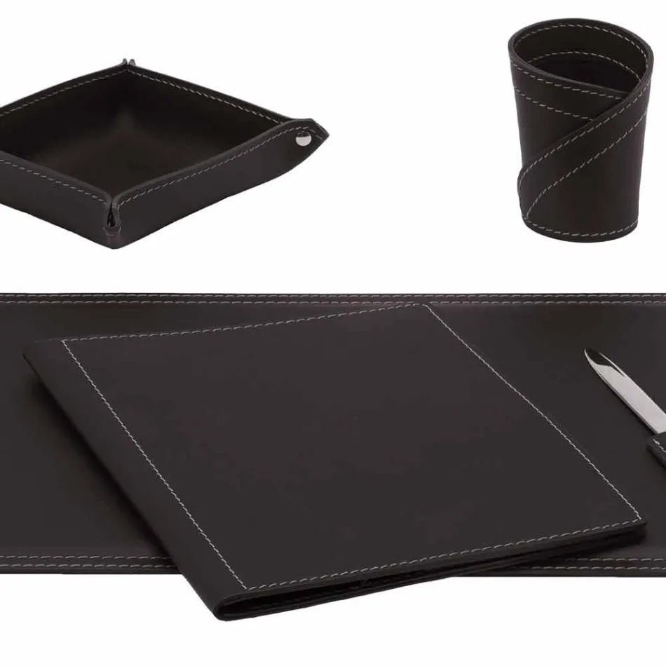 Aksesorë 5 Tavolinë prej lëkure të Rigjeneruar në pjesë të bëra në Itali - Ascanio Viadurini