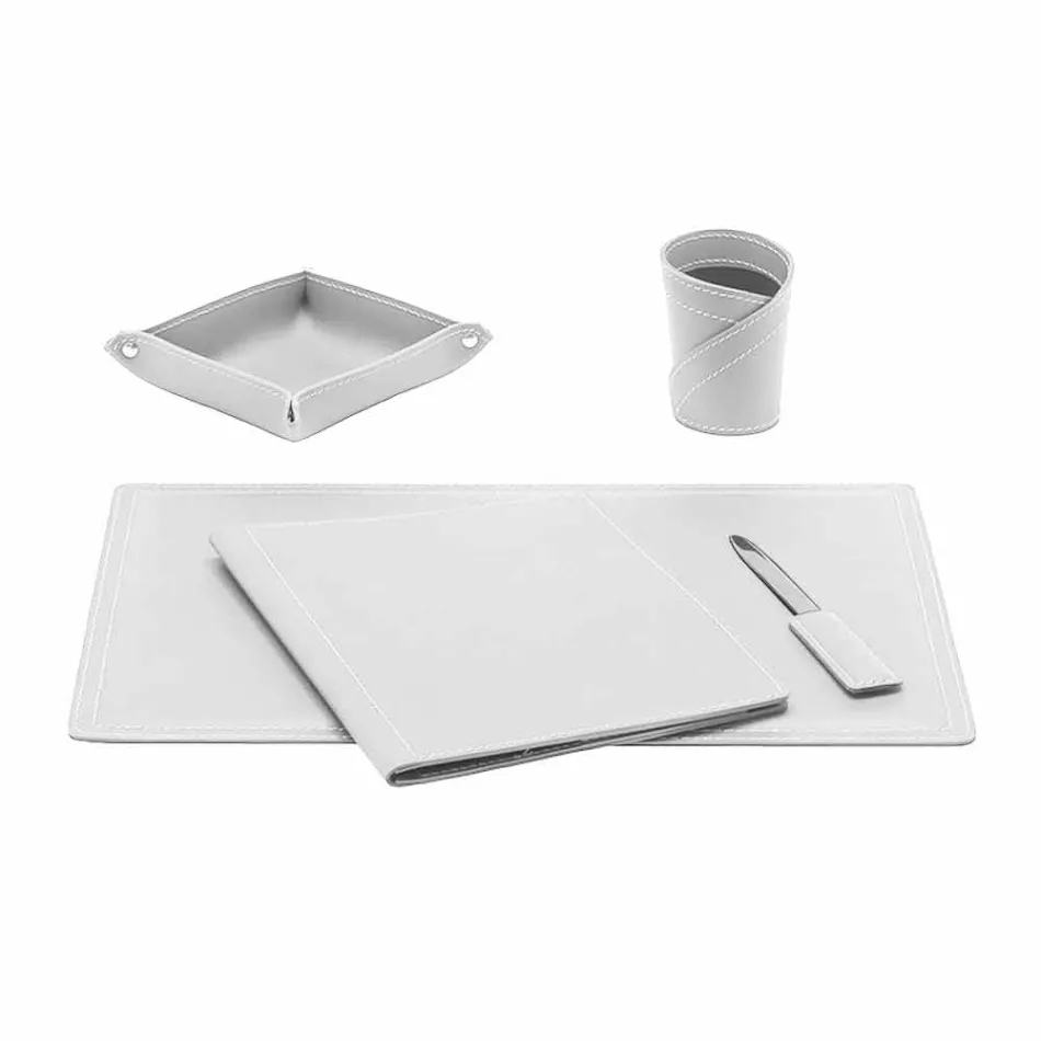 Aksesorë 5 Tavolinë prej lëkure të Rigjeneruar në pjesë të bëra në Itali - Ascanio Viadurini