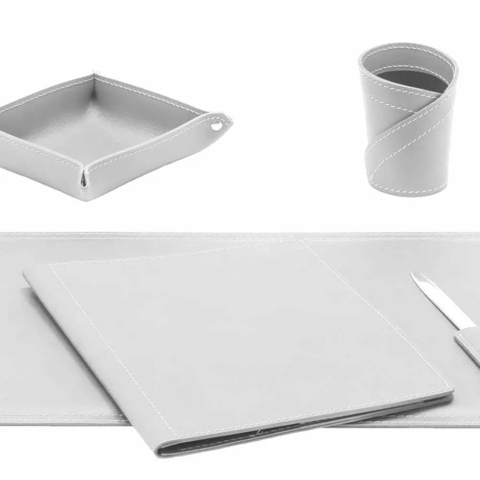 Aksesorë 5 Tavolinë prej lëkure të Rigjeneruar në pjesë të bëra në Itali - Ascanio Viadurini