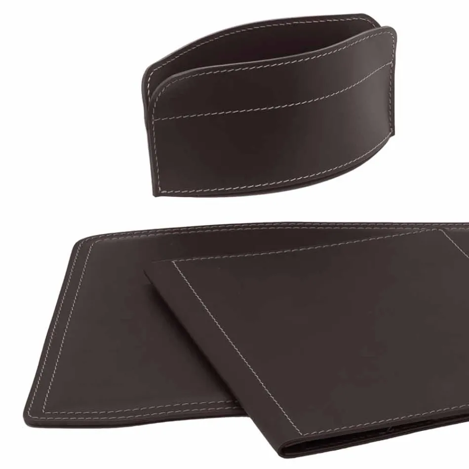 Aksesorë 5 Tavolinë prej lëkure të Rigjeneruar në pjesë të prodhuara në Itali - Brando Viadurini