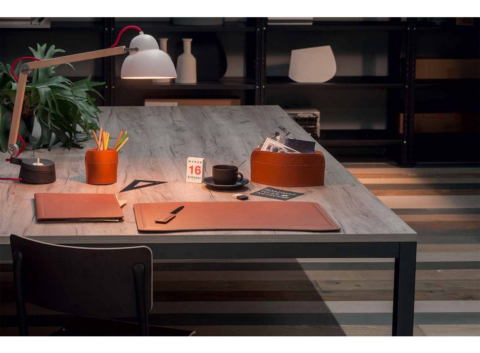 Aksesorë 5 Tavolinë prej lëkure të Rigjeneruar në pjesë të prodhuara në Itali - Brando Viadurini