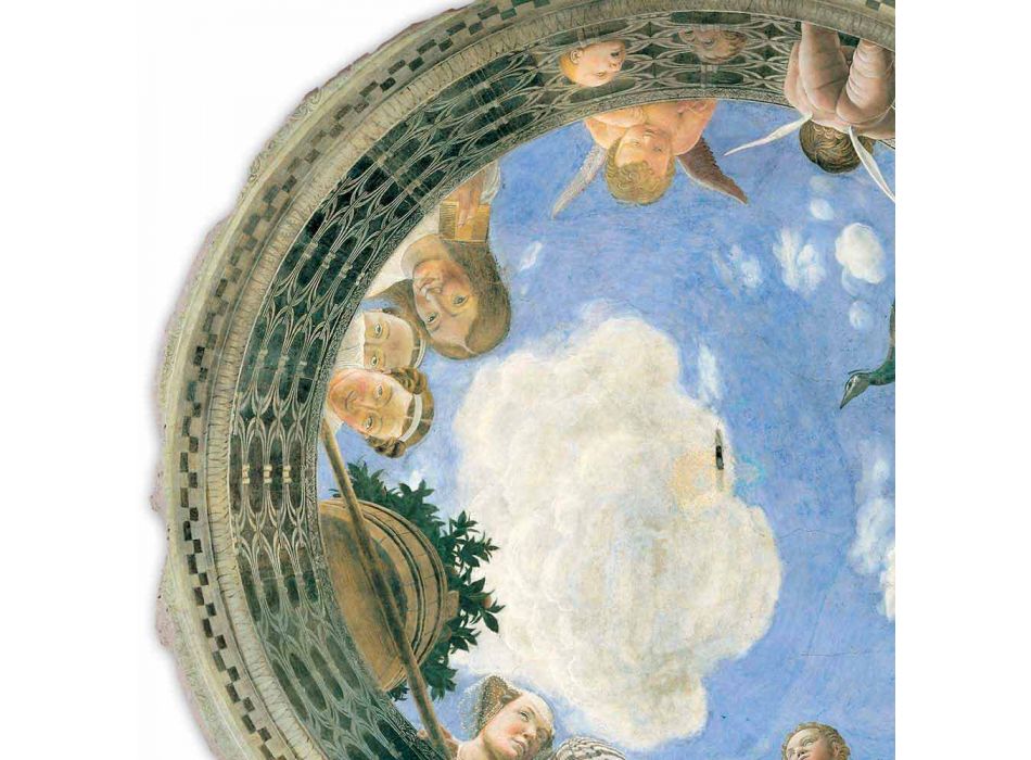 Fresco Andrea Mantegna "Oculus me kerubinët dhe dame me pamje"