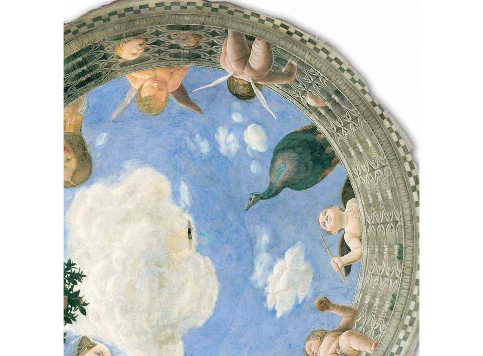 Fresco Andrea Mantegna "Oculus me kerubinët dhe dame me pamje"