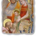 afresk i madh Giotto "Adhurimi i Magi" i bërë në Itali Viadurini