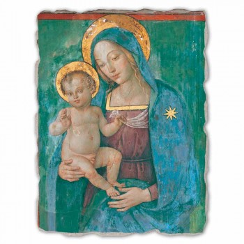 afresk i shkëlqyeshëm Pinturicchio "Madonna with Child" punuar me dorë