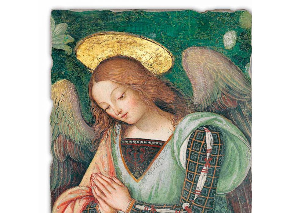 Fresco Pinturicchio luajnë pjesën "Lindja". engjëll
