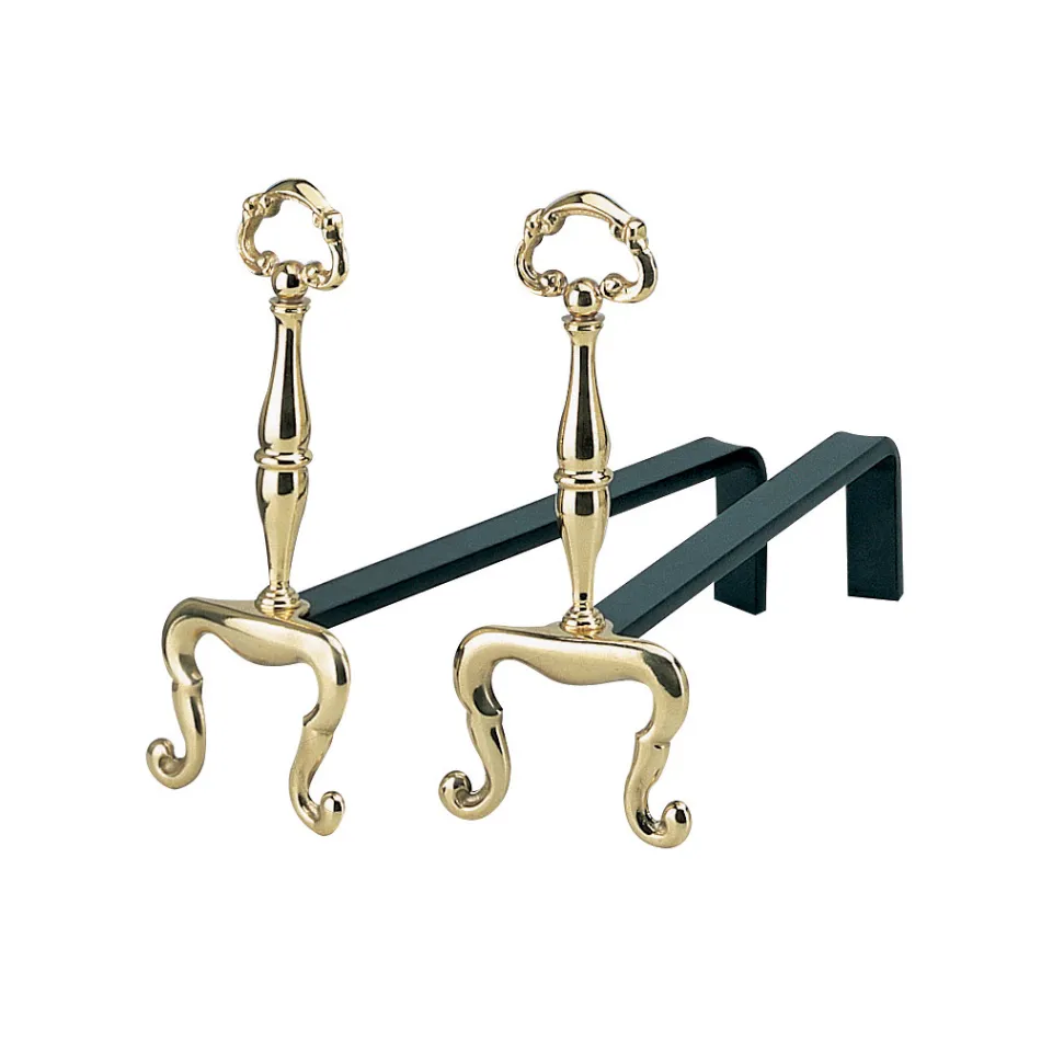 Oxhak Andirons Lartësia 32 cm në Tunxh Prodhuar në Itali - Panda Viadurini