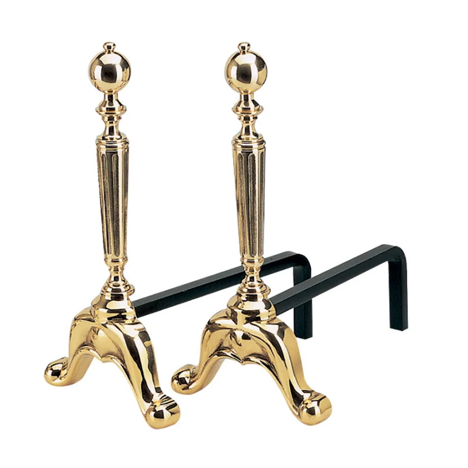 Oxhak tunxh Andirons Lartësia 39 cm Prodhuar në Itali - Fox Viadurini