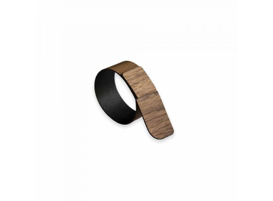 Unaza e pecetë unazë në dru dhe pëlhura të bëra në Itali - Abraham Viadurini