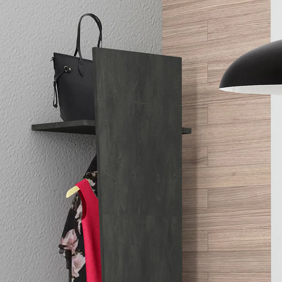 Dizajni Raft Hyrja me dru të bardhë, rrasa ose beton - Fjona Viadurini