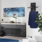 Raft për pallto në korridor me dru të bardhë ose antracit me shkëlqim - Emanuelito Viadurini