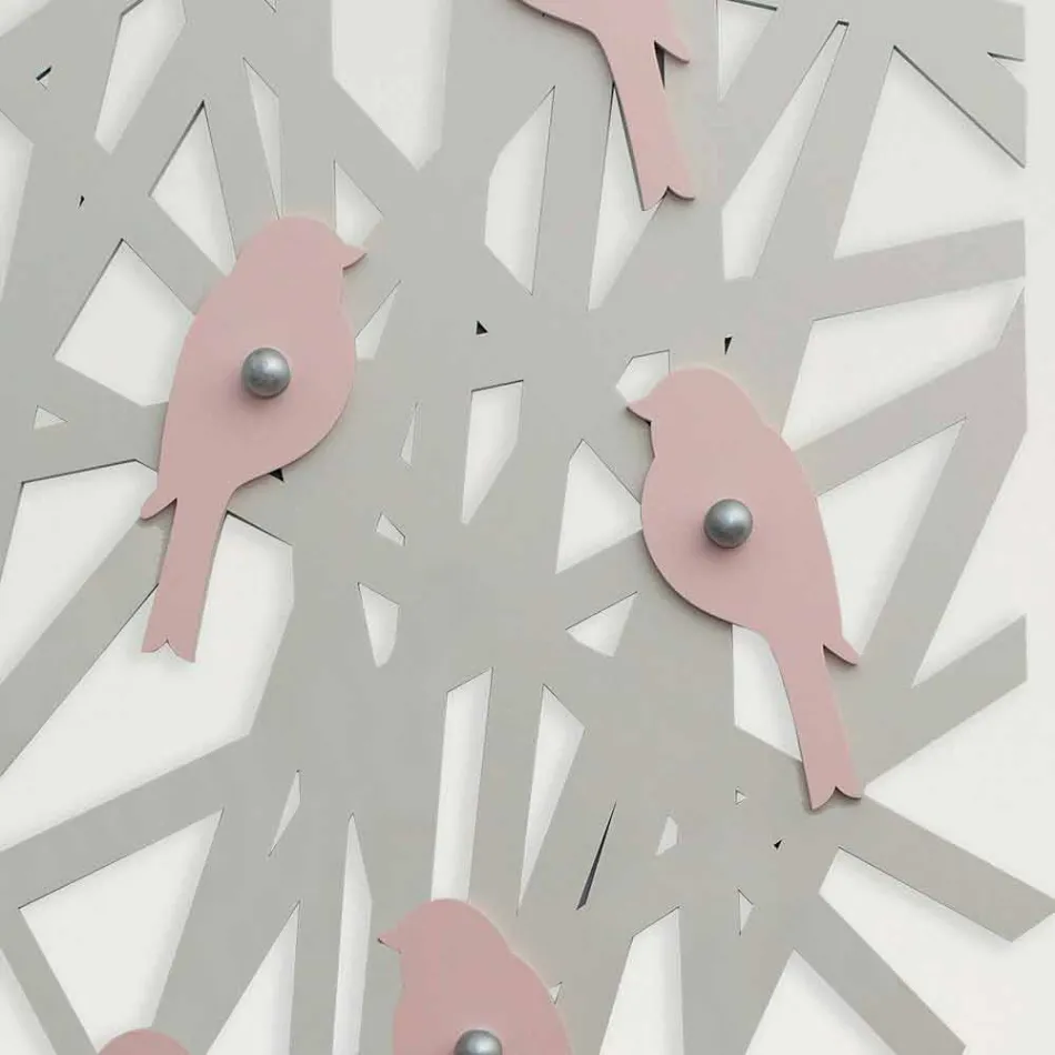 Raft pallto muri në dru me ngjyrë me një model modern - Alberuccell Viadurini