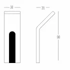 Mbështetëse Corian Wall Coat Rack me Futje të Bardhë ose të Zezë, 3 Copë - Appiccio Viadurini