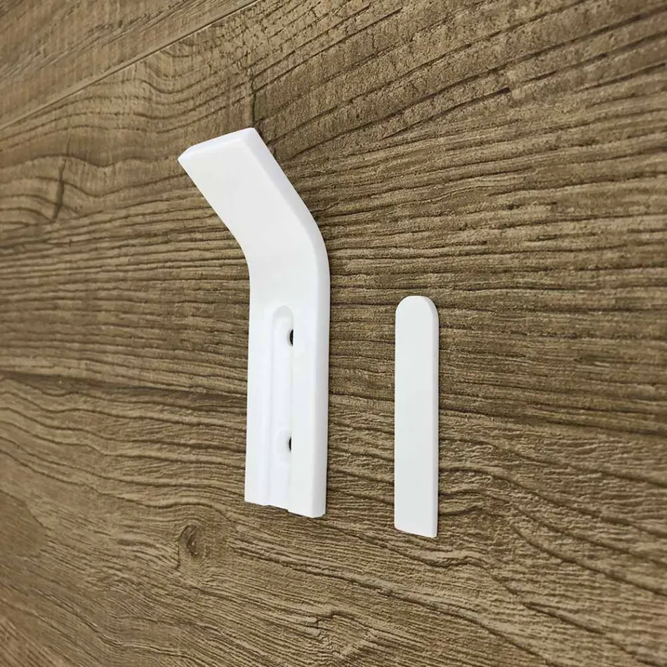 Mbështetëse Corian Wall Coat Rack me Futje të Bardhë ose të Zezë, 3 Copë - Appiccio Viadurini