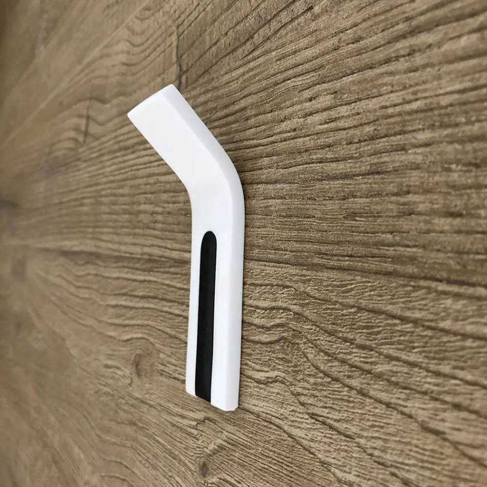 Mbështetëse Corian Wall Coat Rack me Futje të Bardhë ose të Zezë, 3 Copë - Appiccio Viadurini