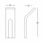 Mbështetëse Corian Wall Coat Rack me Futje të Bardhë ose të Zezë, 3 Copë - Appiccio Viadurini