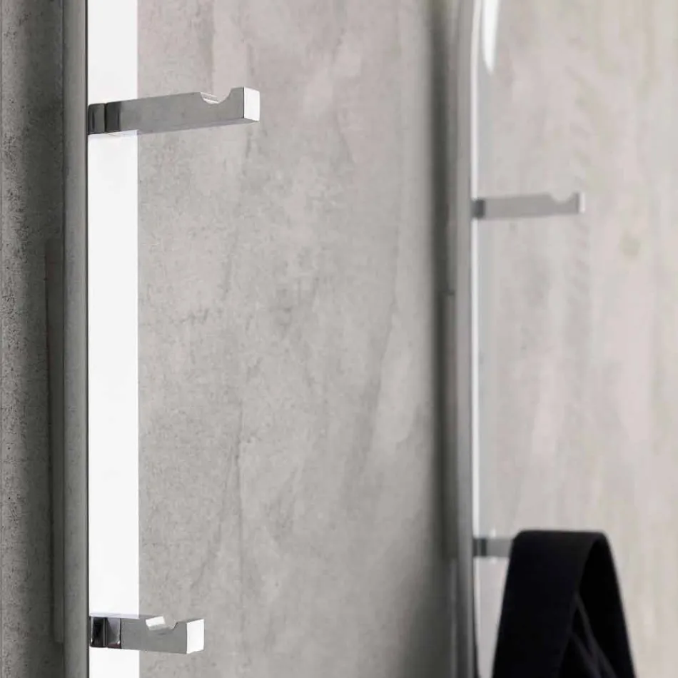 Varëse rrobash metali me 2 grepa dhe dritë LED prodhuar në Itali - Osmio Viadurini