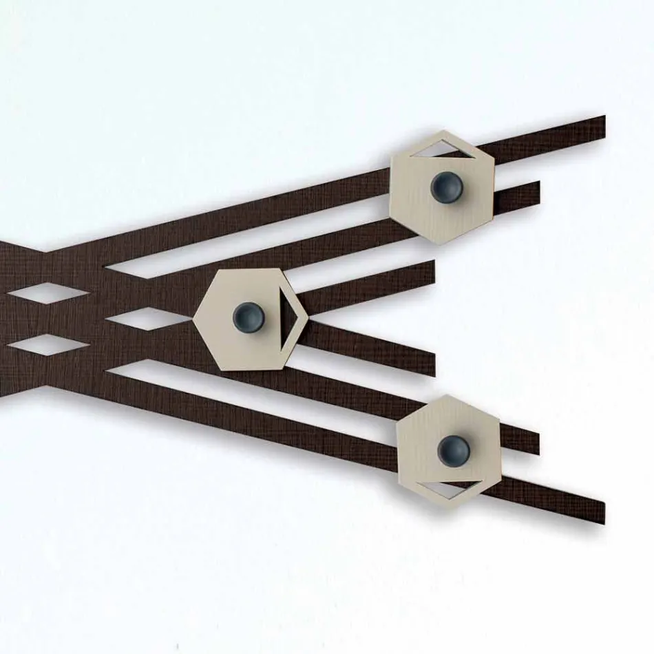 Raketë pallto muri me dizajn modern në dru të lyer me ngjyra - Picassino Viadurini