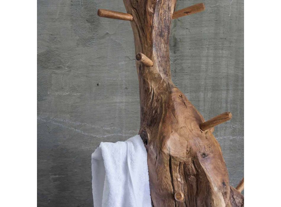 Mbështetëse pallto me strukturë dhe kunja në dru tik të ngurtë - Bredhi Viadurini