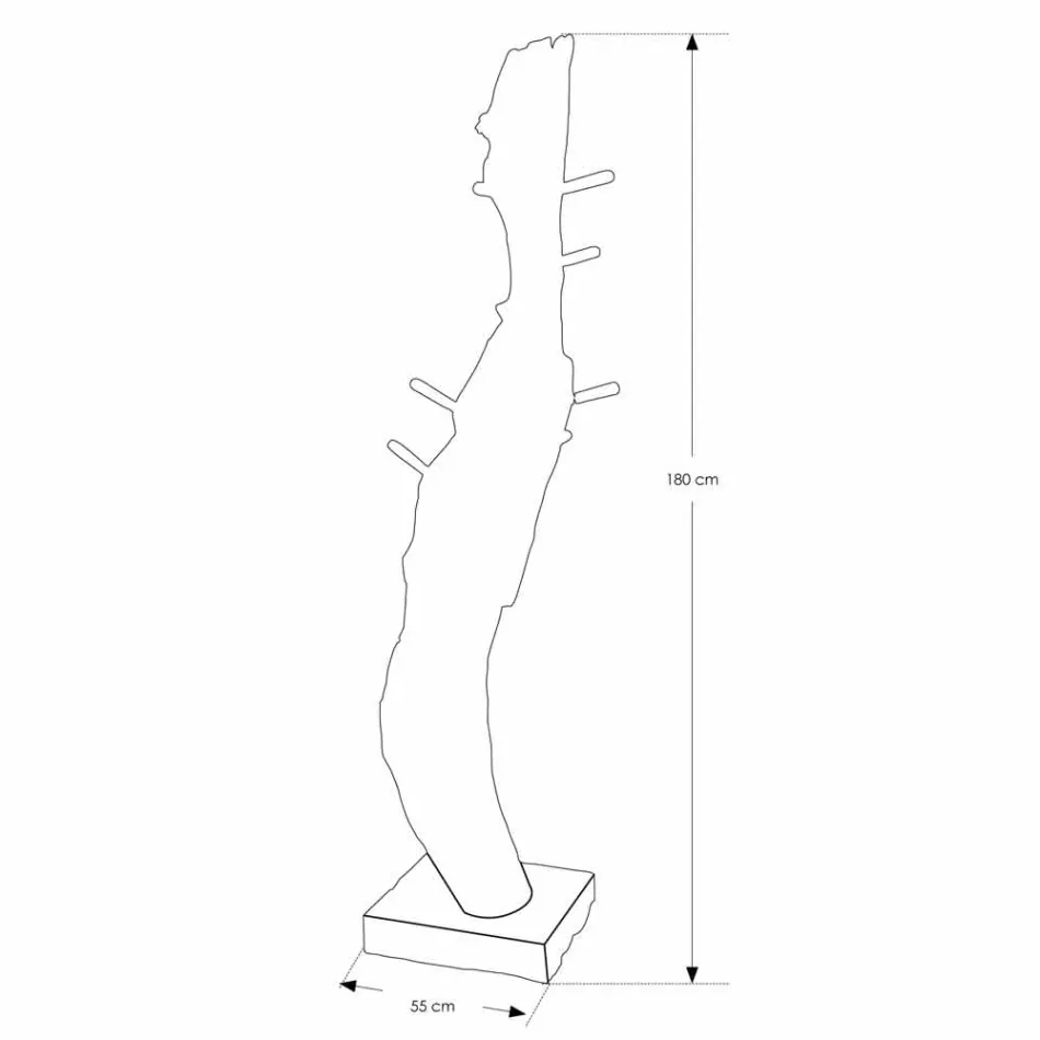 Mbështetëse pallto me strukturë dhe kunja në dru tik të ngurtë - Bredhi Viadurini