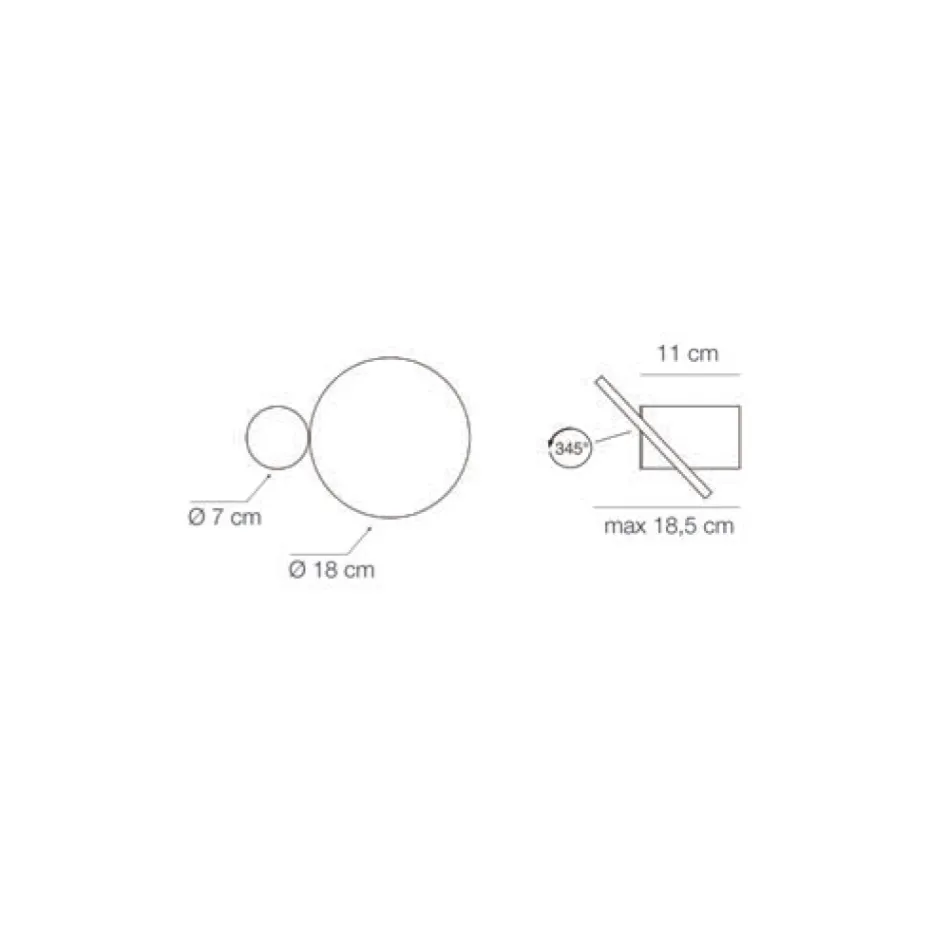 Llambë Muri Metalike Rrotulluese 345° Prodhuar në Itali - Lumi Viadurini