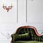 Llambë muri klasike 2 dritash në xham italian të punuar me dorë dhe metal ari - Oliver Viadurini