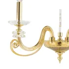 Llambë muri me 2 drita në xhami të fryrë dhe kristal optik luksoz klasik - Cassea Viadurini