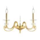 Llambë muri me 2 drita në xhami të fryrë dhe kristal optik luksoz klasik - Cassea Viadurini