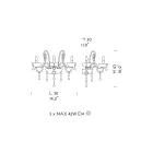Llamba muri prej xhami artizanale 3 Lights e Venecias Prodhuar në Itali - Firence Viadurini
