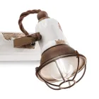 Llamba muri me 2 drita artizanale industriale ne hekur dhe qeramike - Loft Viadurini