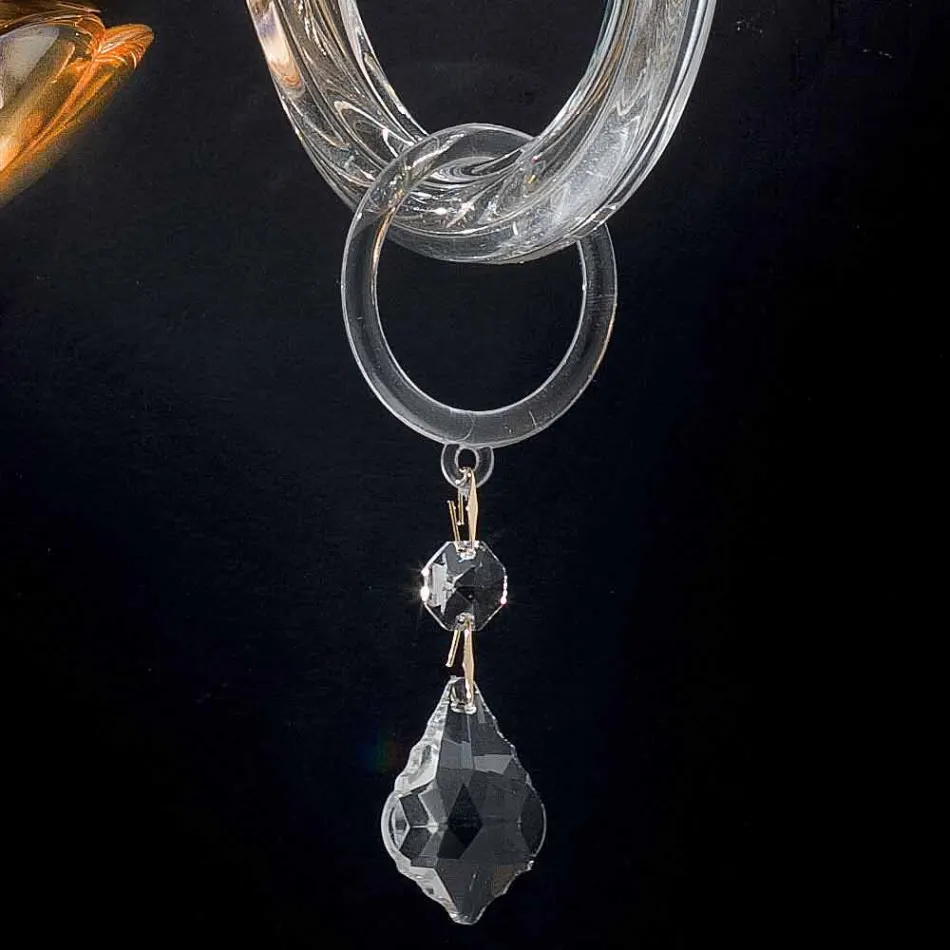 Qelqi klasik kristal i dritës 2-palëshe dhe xhami Belle Viadurini