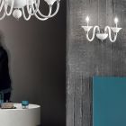 Llambë muri 2 dritash në stilin klasik italian të qelqit artizanal - Mindful Viadurini