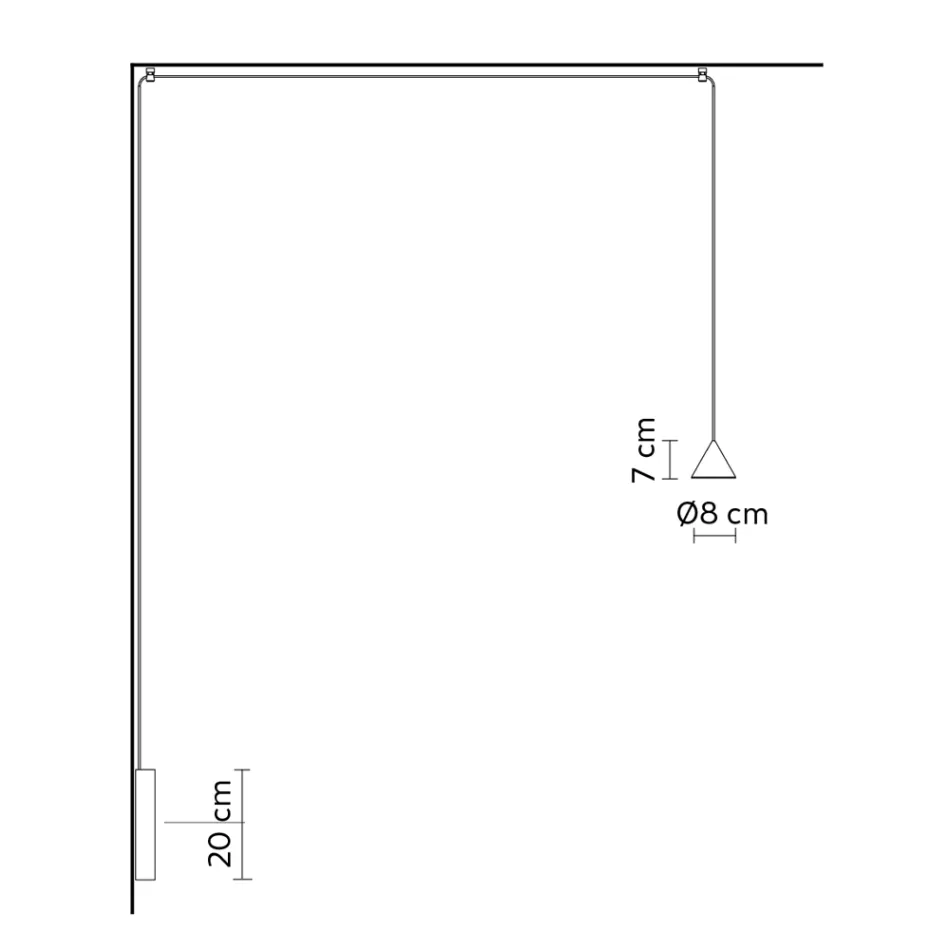 Llambë muri me dizajn të vogël alumini dhe koni të zi - Mercado Viadurini