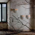 Dritat e Dritave në Dritat e Murit 2 në Owl me Qeramikë të Bardhë Mat të Bardhë - Buf Viadurini