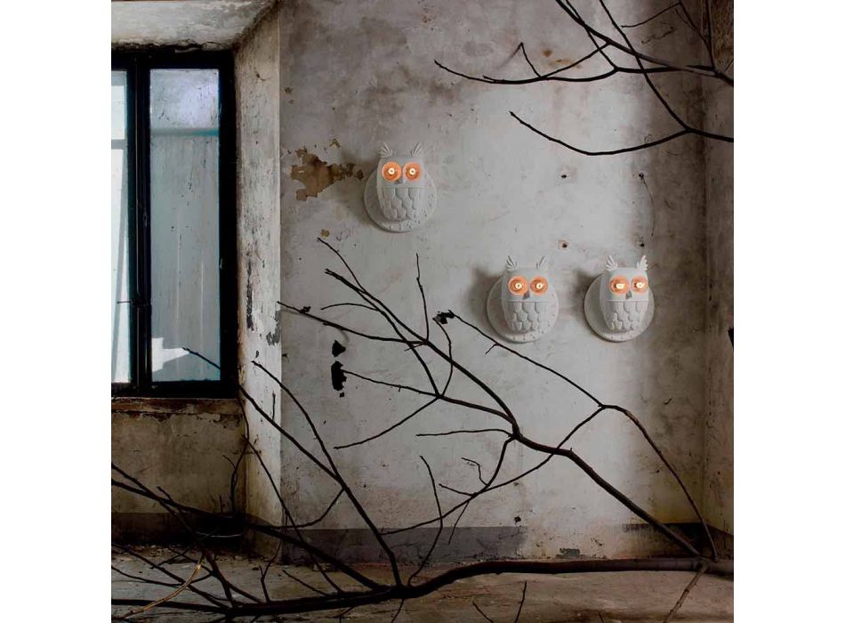 Dritat e Dritave në Dritat e Murit 2 në Owl me Qeramikë të Bardhë Mat të Bardhë - Buf Viadurini