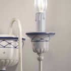 Talla muri me 2 drita në qeramikë dhe tunxh të lyer me dorë - Sanremo Viadurini
