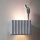 Sconce në Mur me 3 Dritat e Led në Qeramikë të Bardhë Matt me Umarell - Ometto Viadurini