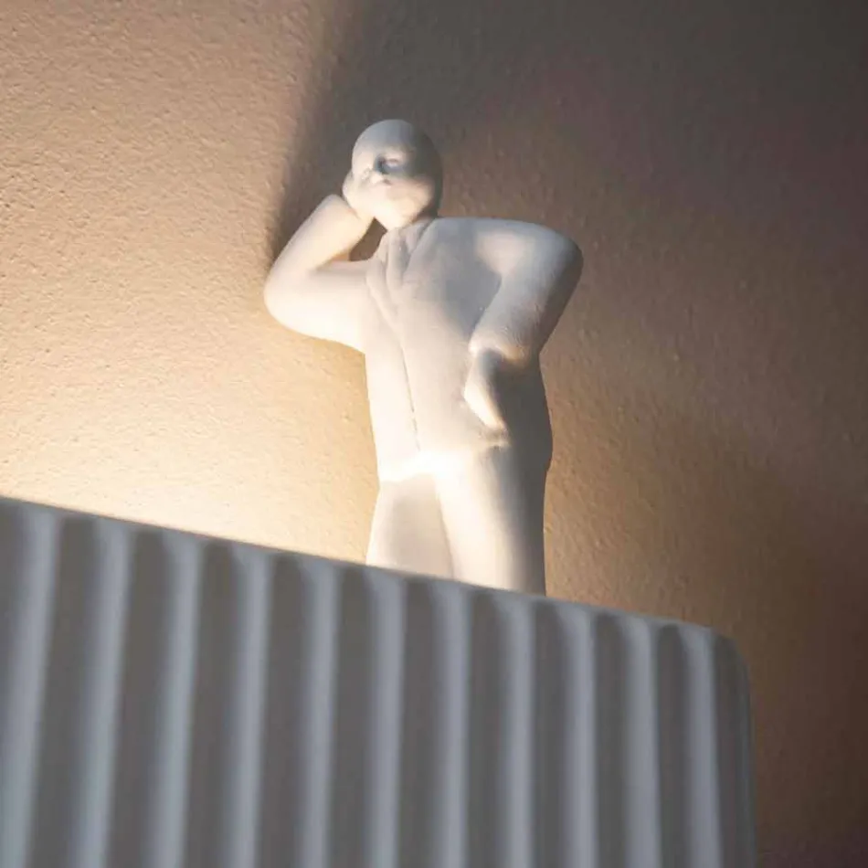 Sconce në Mur me 3 Dritat e Led në Qeramikë të Bardhë Matt me Umarell - Ometto Viadurini