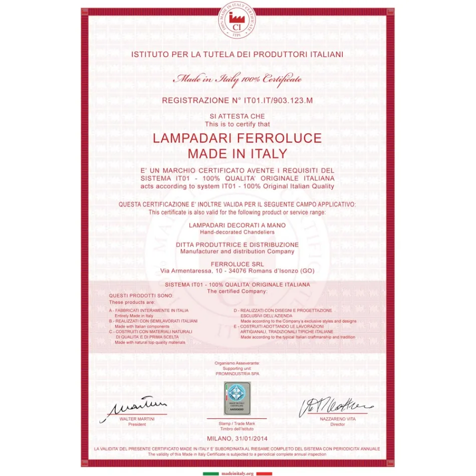 Ndriçues me aplikim muri me përfundime të ndryshme qeramike, xhami dhe metali Joy Ferroluce Viadurini