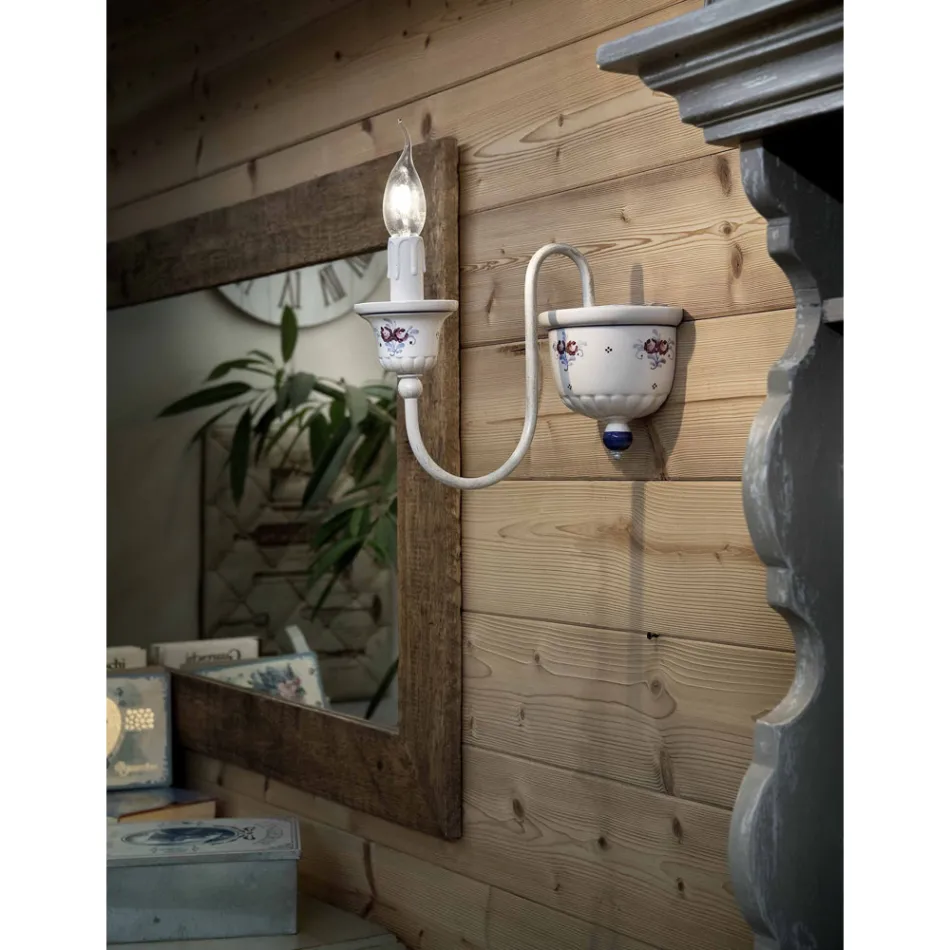 Shkallë muri artizanale në qeramikë dhe tunxh të lyer me dorë - Sanremo Viadurini