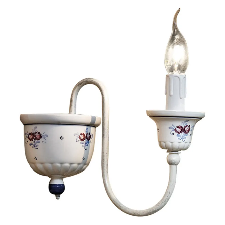 Shkallë muri artizanale në qeramikë dhe tunxh të lyer me dorë - Sanremo Viadurini