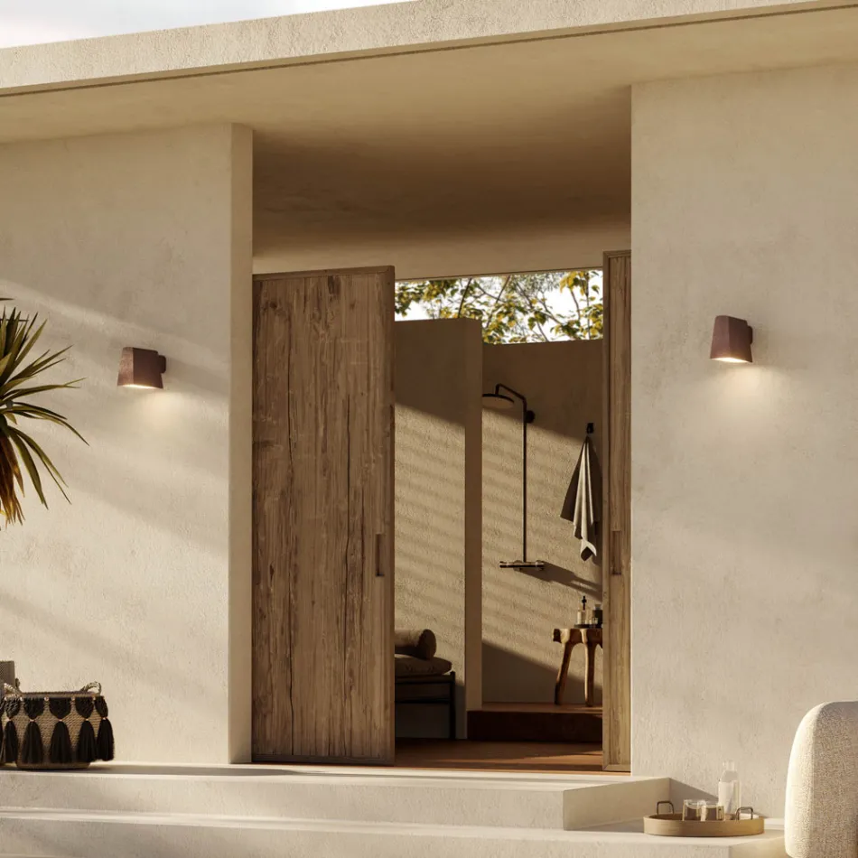 Llambë muri për natyrë në metal antik kafe - Saint Tropez nga Il Fanale Viadurini