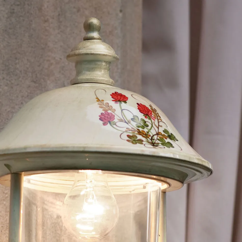 Drita e murit e kopshtit prej alumini me lule të pikturuara me dorë - Bari Viadurini