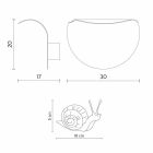 Dizajni Sconce Wall Leaf në Qeramikë të Bardhë dhe Kërmill - Dekorimi i Kërmillit Viadurini