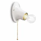 Llambë murature qeramike e bardhë Trieste e bërë në Itali nga Ferroluce Viadurini