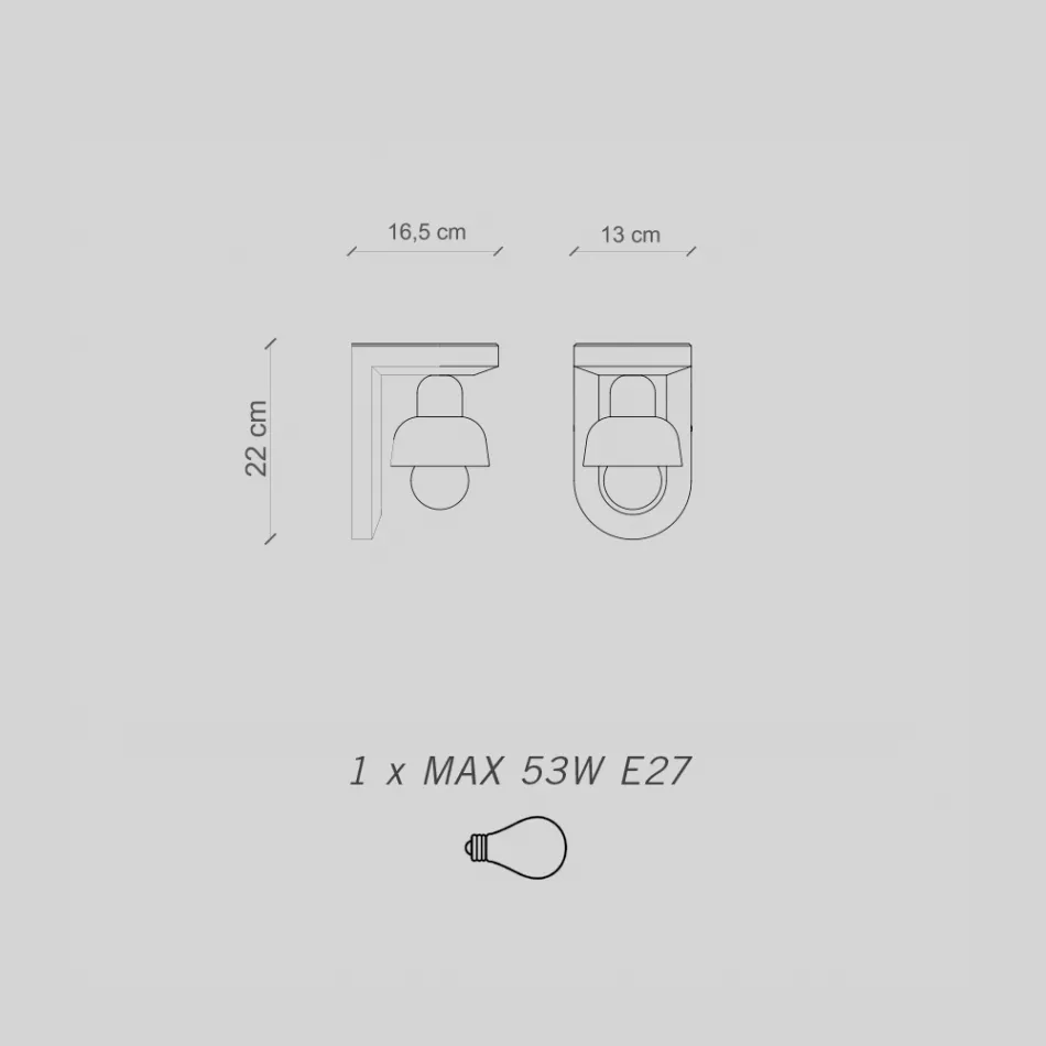 Shkallë muri qeramike me 1 dritë Prodhuar në Itali - Berimbau Viadurini