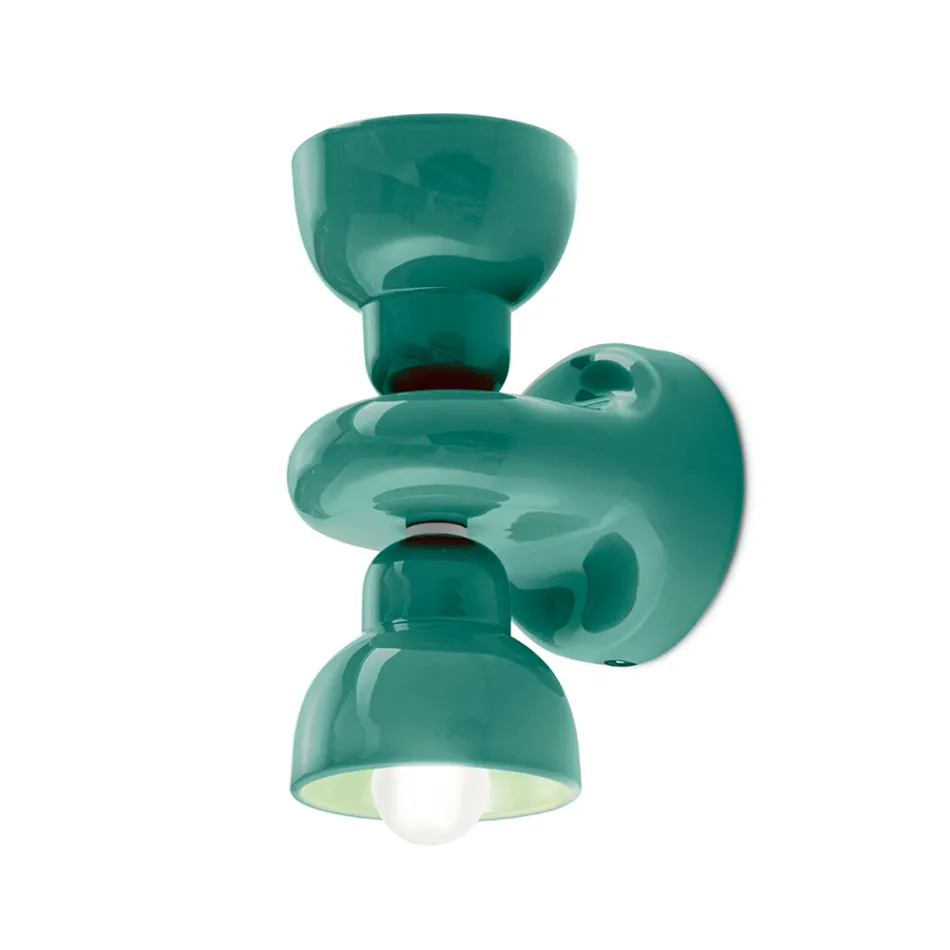 Shkallë muri qeramike me 2 drita Prodhuar në Itali - Berimbau Viadurini