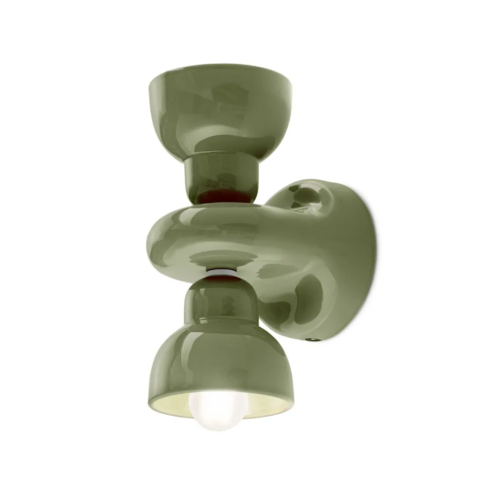 Shkallë muri qeramike me 2 drita Prodhuar në Itali - Berimbau Viadurini